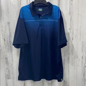 0613 Ben Hogan Blue Polo Shirt with Sporty Stripes